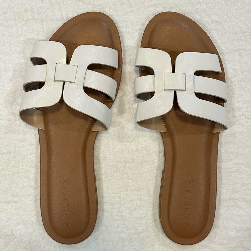 The Drop White Women’s Flat Sandals